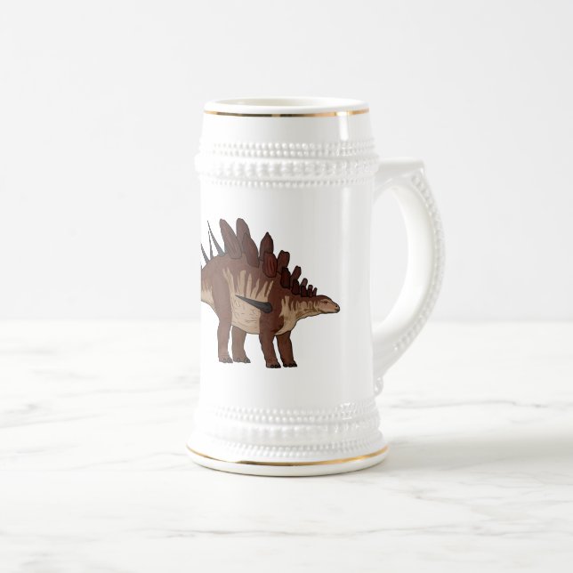 Caneca De Cerveja Ilustração de desenho animado de Kentrosaurus (Frente Esquerda)