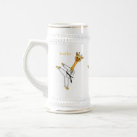 Ilustração de desenho animado de Kung Fu girafa