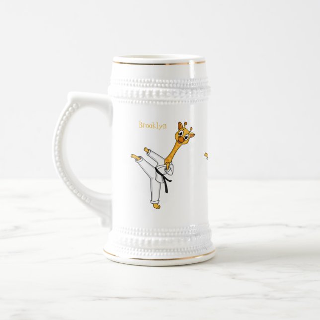 Caneca De Cerveja Ilustração de desenho animado de Kung Fu girafa (Esquerda)