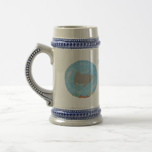 Caneca De Cerveja Ilustração de desenho animado de manta-branca e bo