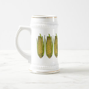 Caneca De Cerveja Ilustração de desenho animado de milho