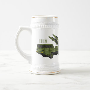 Caneca De Cerveja Ilustração de desenho animado de mísseis militares