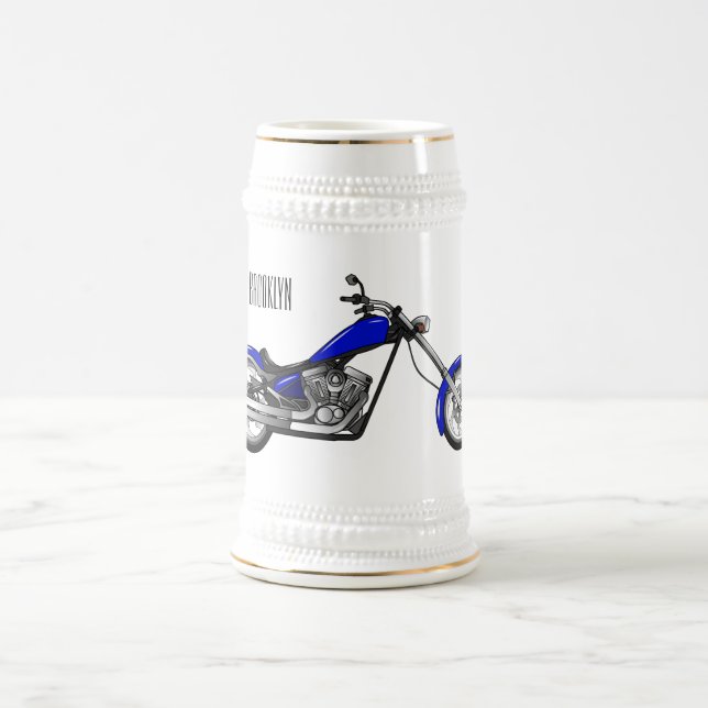 Caneca De Cerveja Ilustração de desenho animado de motocicleta Chopp (Centro)