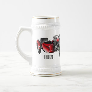 Caneca De Cerveja Ilustração de desenho animado de motociclo Sidecar