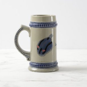 Caneca De Cerveja Ilustração de desenho animado de nudibranch azul