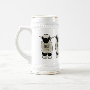 Caneca De Cerveja Ilustração de desenho animado de ovelha Valais Bla