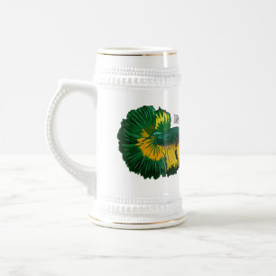 Caneca De Cerveja Ilustração de desenho animado de peixe lutador sia