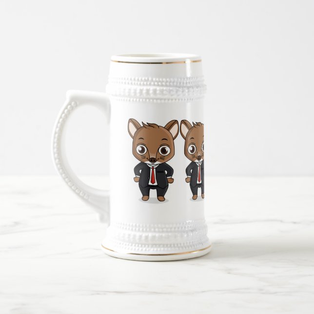 Caneca De Cerveja Ilustração de desenho animado de rato bonito (Esquerda)