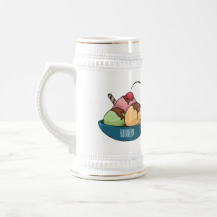 Caneca De Cerveja ilustração de desenho animado de sorvete