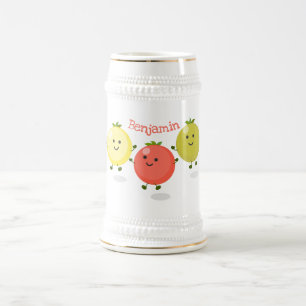 Caneca De Cerveja Ilustração de desenho animado de tomate de cereja