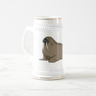 Caneca De Cerveja Ilustração de desenho animado de Walrus