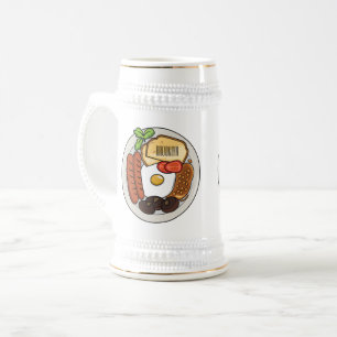 Caneca De Cerveja Ilustração de desenho animado do café da manhã em 