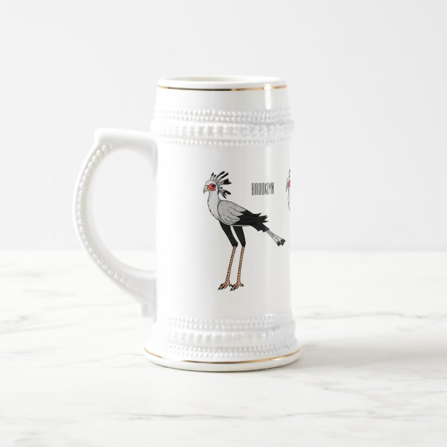 Caneca De Cerveja Ilustração de desenho animado do Secretário Pássar (Esquerda)