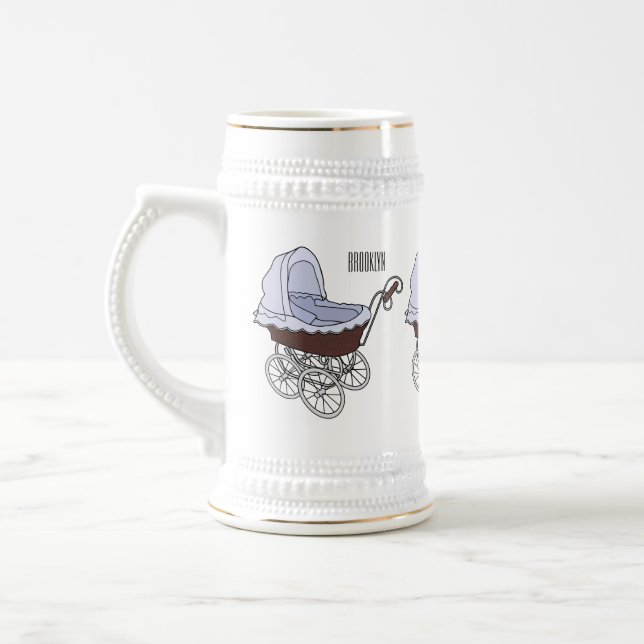 Caneca De Cerveja Ilustração de desenho animado do stroller (Esquerda)