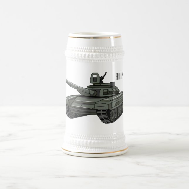 Caneca De Cerveja Ilustração de desenho animado do Tanque (Centro)