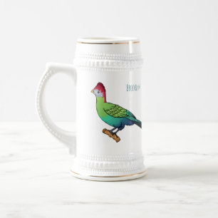 Caneca De Cerveja ilustração de desenho animado do turaco-crestado-v