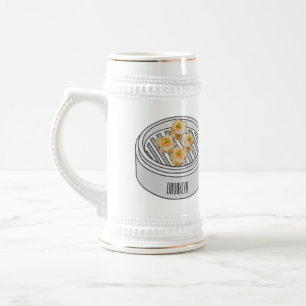 Caneca De Cerveja Ilustração de desenho animado Shumai dim sum