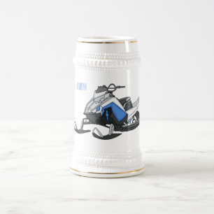 Caneca De Cerveja Ilustração de desenho animado Snowmobile