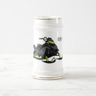 Caneca De Cerveja Ilustração de desenho animado Snowmobile