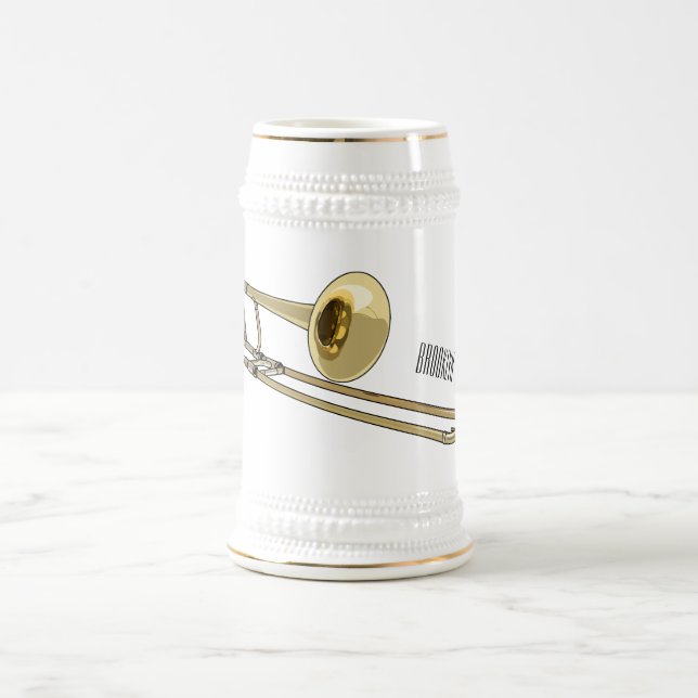 Caneca De Cerveja Ilustração de desenho animado Trombone (Centro)