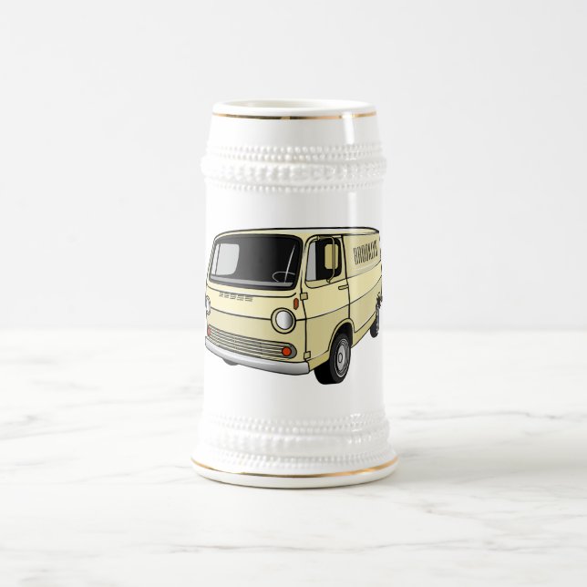 Caneca De Cerveja Ilustração de desenho da van clássica (Centro)