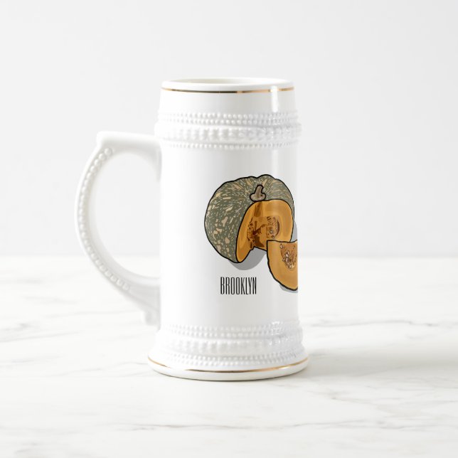 Caneca De Cerveja Ilustração de desenho de abóbora (Esquerda)