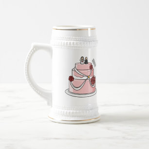 Caneca De Cerveja Ilustração de desenho de bolo de casamento