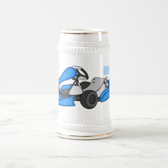 Caneca De Cerveja Ilustração de desenho de corrida de Kart (Centro)