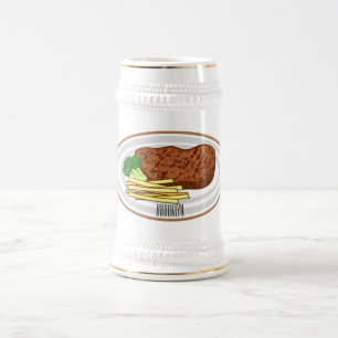 Caneca De Cerveja Ilustração de desenho em bife