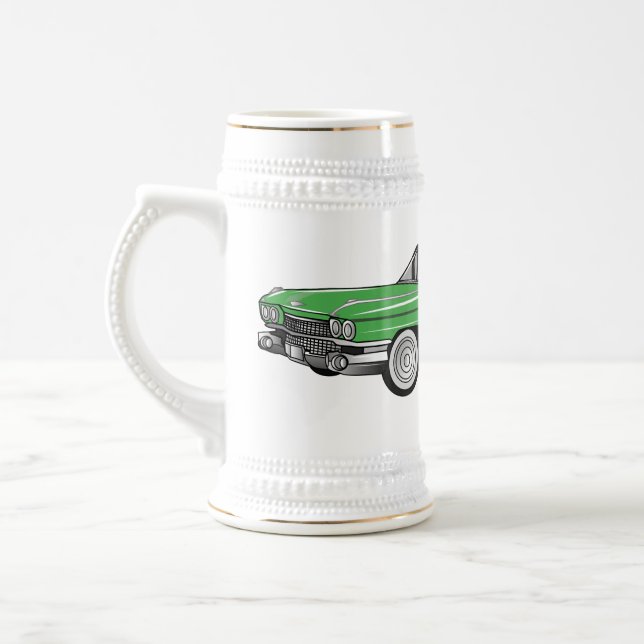 Caneca De Cerveja Ilustração do desenho animado Classic car 1959 (Esquerda)