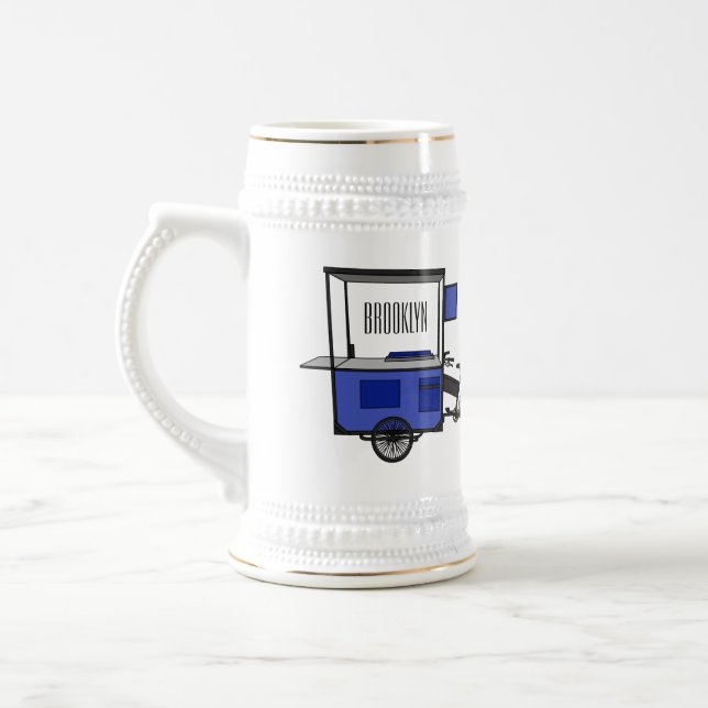 Caneca De Cerveja ilustração do desenho do carrinho de comida (Esquerda)