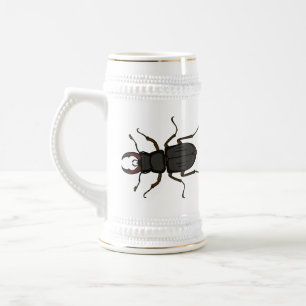 Caneca De Cerveja Ilustração do inseto do besouro do Stag