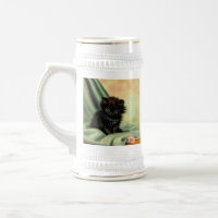 Ilustração Vintage Black Kitten