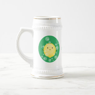 Caneca De Cerveja Imagem das bolhas de fruta de limão-branco