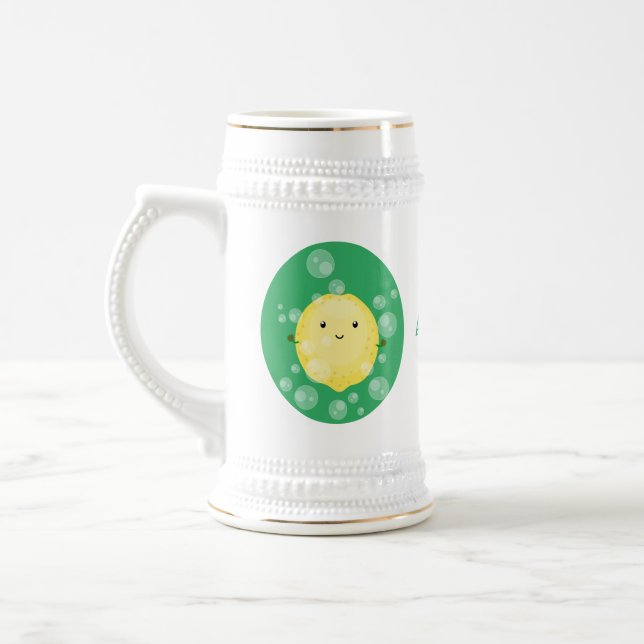 Caneca De Cerveja Imagem das bolhas de fruta de limão-branco (Esquerda)