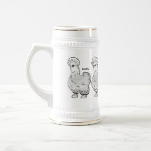 Caneca De Cerveja Imagem de desenho animado de frango Silkie
