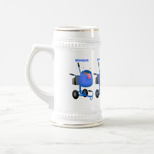 Caneca De Cerveja Imagem de desenho animado de misturador azul engra