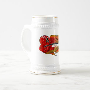 Caneca De Cerveja Imagem de desenho animado de peixes-cichlid-Flor