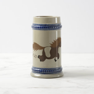 Caneca De Cerveja Imagem de desenho animado de pônei Shetland em ci