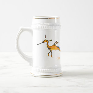 Caneca De Cerveja Imagem de desenho animado de seadragão fraco