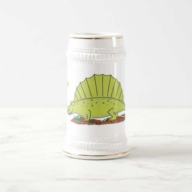 Caneca De Cerveja Imagem de desenho animado verde-claro (Centro)