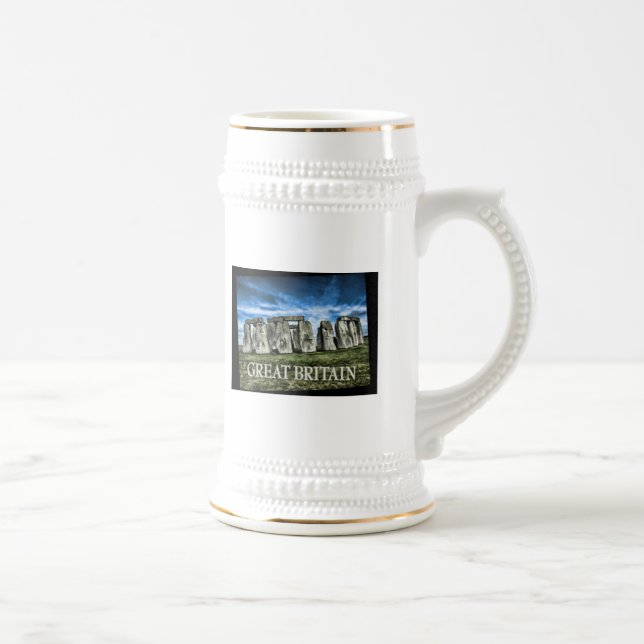Caneca De Cerveja Imagem de Stonehenge com subtítulo Grâ Bretanha (Direita)