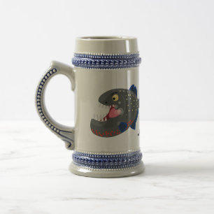 Caneca De Cerveja Imagem de uma piranha engraçada e famosa