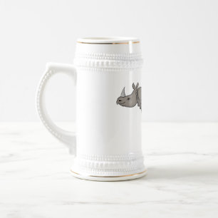 Caneca De Cerveja Imagem do desenho animado de Javan rhinoceros