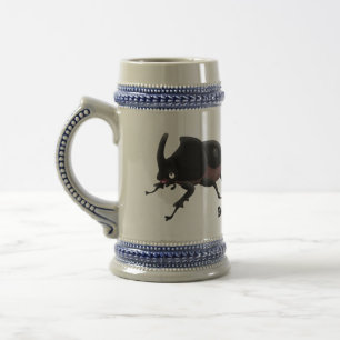Caneca De Cerveja Imagem do desenho animado do besouro da rinoceront