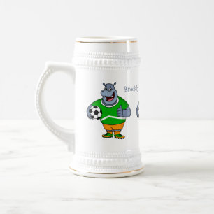 Caneca De Cerveja Imagem engraçada do desenho animado do jogador de