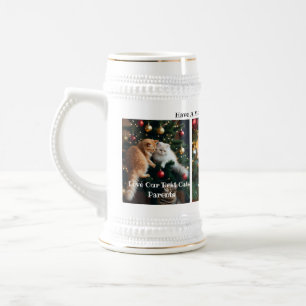 Caneca De Cerveja Imagens de Gatos de Natal, Personalizar