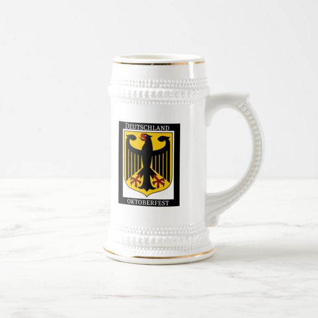CANECA DE CERVEJA IMPRESSÃO ALEMÃO DA BRASÃO DA ALEMANHA OKTOBERFEST (Direita)