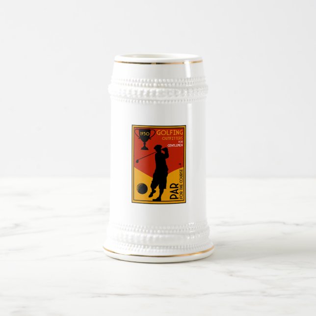 Caneca De Cerveja impressão de Golfe Clássico de 1930 (Centro)