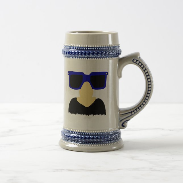 Caneca de cerveja Incognito de bigode e óculos (Direita)